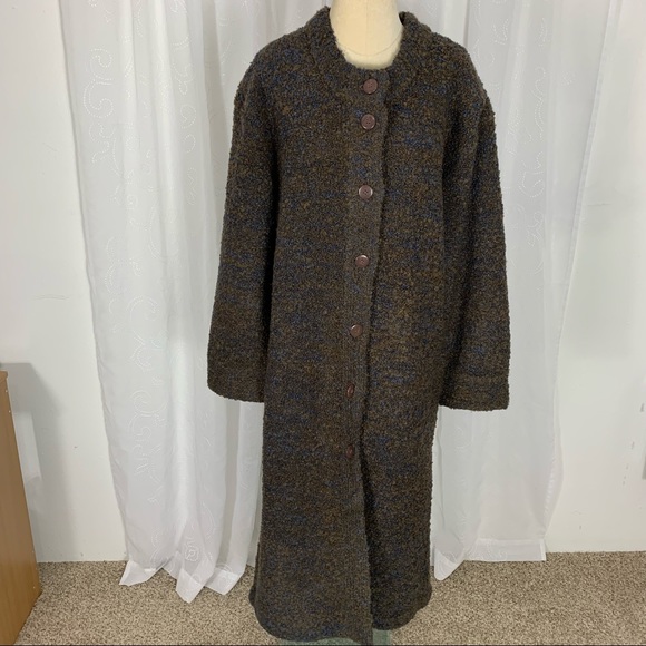 Vintage Clements West wool blend long sweater coat - Picture 1 of 16